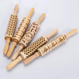 Cerâmica Arte Madeira Textura Rolo, Elementos De Natal De Alívio, Rod Em Relevo, Lama Rolling Pin, Ferramentas De Cerâmica DIY - Image 4