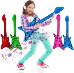 Brinquedos infláveis do instrumento musical para crianças, guitarra do PVC, suportes do partido do estágio, microfone de rádio, 1PC - Image 1