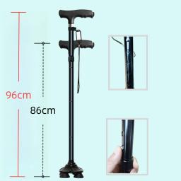 Bastão Dobrável de Alumínio com Luz, Bastões Retráteis, Trekking Poles para Velho, Muletas Elegantes para os Idosos, Vovô - Image 5