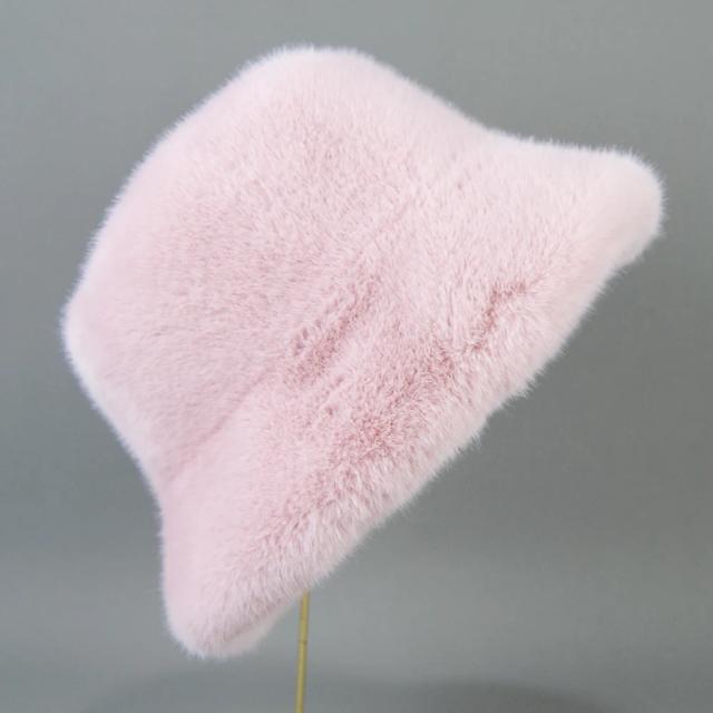 Boinas de Pele Vison Falsa Elegantes Inverno Feminino Moda Chapéu Malha Quente Gorro
