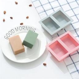 2 cavidade 3d moldes de sabão silicone artesanal massagem terapia barra fazendo ferramentas molde diy retângulo forma sabonetes resina artesanato - Image 3