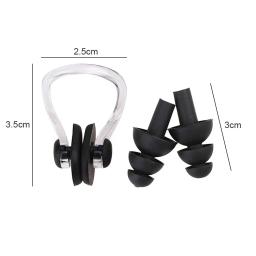 Silicone mundo natação tampões de ouvido/nariz clipe conjunto silicone impermeável anti-ruído surf mergulho esportes aquáticos ao ar livre piscina acessórios - Image 4