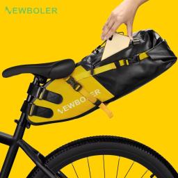 Newboler saco de bicicleta à prova dwaterproof água 13l grande capacidade sela saco ciclismo dobrável cauda saco traseiro mtb estrada tronco bikepacking - Image 1