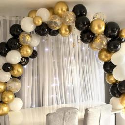 Balões em preto e dourado Kit Arco da Grinalda Confete Dourado Balões de Látex Graduação Festa de Aniversário Baby Shower Decoração de Ano Novo 2024 - Image 5