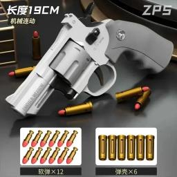 Magnum-Zp-5 357 Long Alloy Revolver Pistola, bala macia, pode ser disparada, brinquedo de simulação de menino, presentes infantis - Image 5