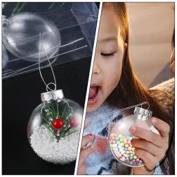 20pc fillable bola de natal ornamento claro pendurado bauble pingente 2024 árvore de natal decoração para casa navidad ano novo presente diy - Image 4