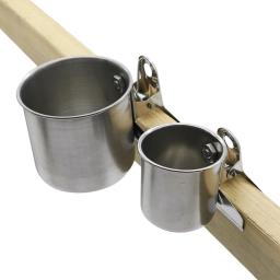 Alimentador de pássaros de aço inoxidável para animais de estimação, copo duplo/único com clipe, alimentador redondo de papagaio, comida, água potável, tigela de alimentação - Image 4