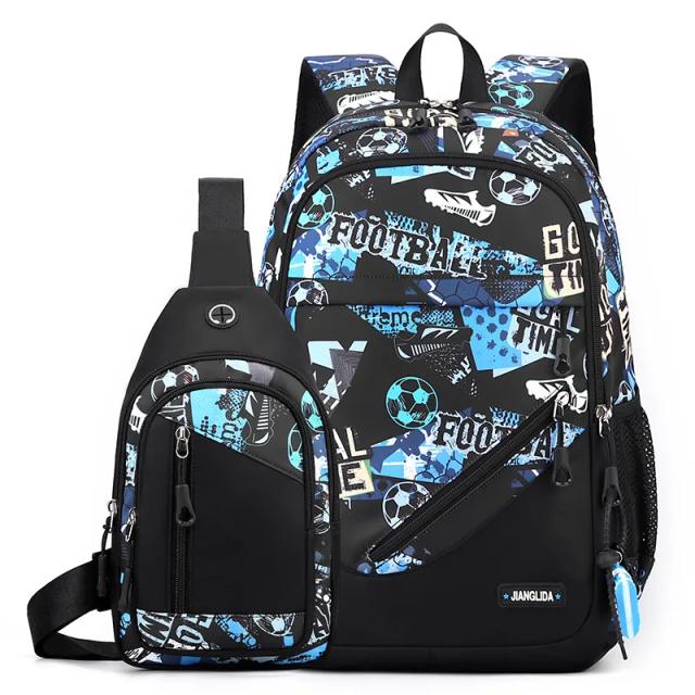 Mochilas de Futebol para Adolescentes com Saco Peito - Conjunto de 2 Mochilas Grandes e Estilosas para Estudantes do Ensino Médio
