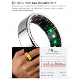 Monitor de Saúde Anel Inteligente Dinâmico para Homens e Mulheres, Medição de Freqüência Cardíaca, Registro de Exercícios, Stress Testing, SmartRing, Pk R02, R03 - Image 6