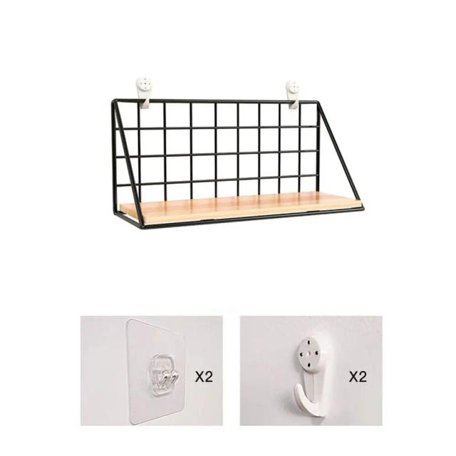 Prateleiras Criativas de Parede para Quarto e Cozinha com Cestas de Ferro para Armazenamento Estiloso