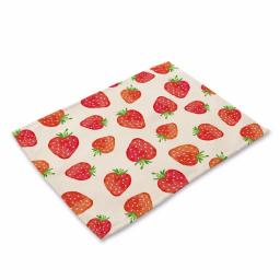 Frutas Melancia Padrão Placemats, Linho De Algodão, Mesa De Jantar Mats, Coaster Pad, Bowl and Cup Mat, Home Decor, Cozinha, 40x30cm - Image 3