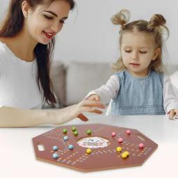 Grânulo tabuleiro de xadrez dobrável mesa de madeira jogo estratégia jogos de tabuleiro de viagem para crianças idades 3 brinquedos de mente brinquedos educativos - Image 2