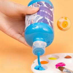 Garrafa grande de tinta guache para pintura a dedo infantil, pintura a grafite de gesso, pigmento de arte inodoro lavável, 500ml - Image 3