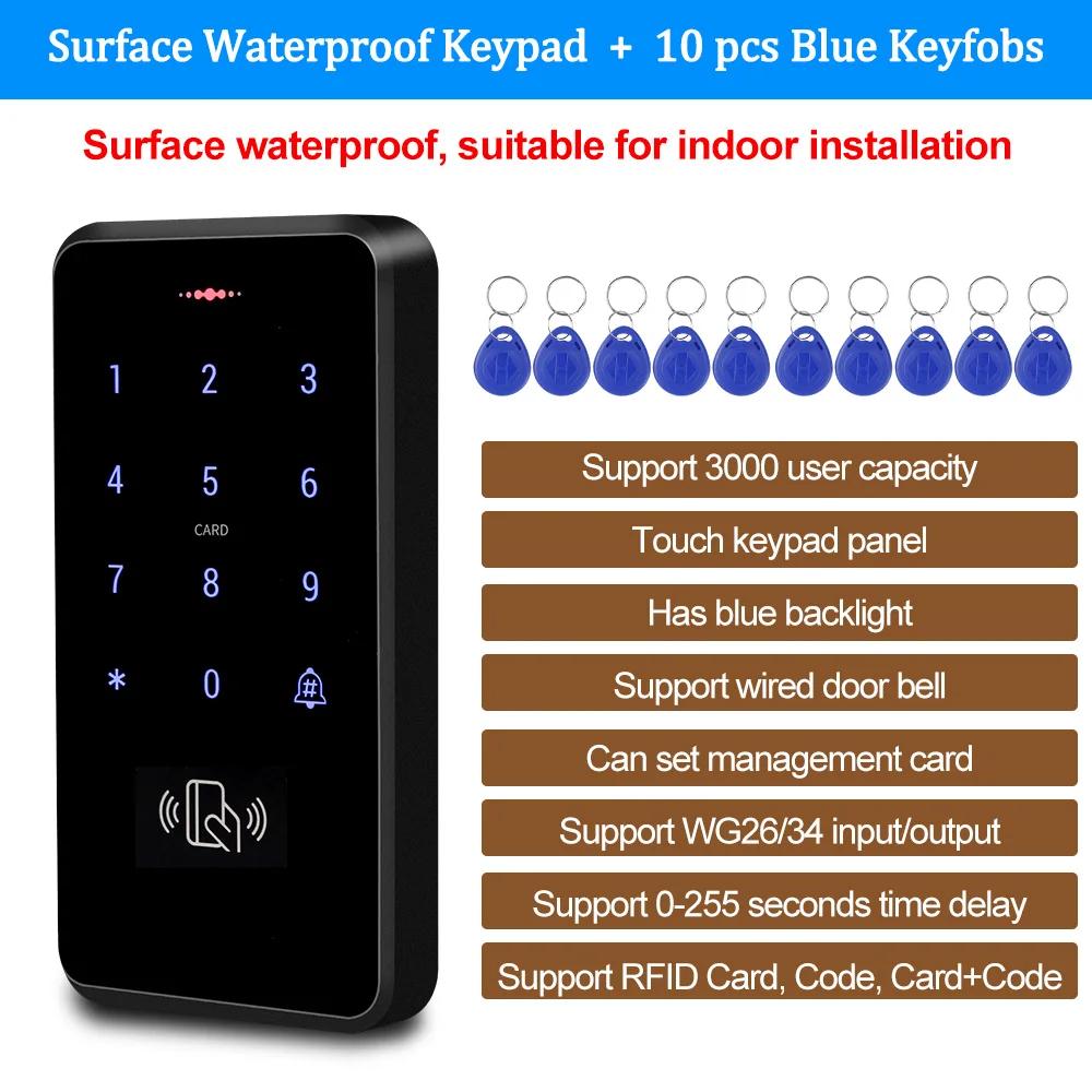 Waterproof Access Control Teclado, Eletrônico Cartões Chave, Dígitos Bloqueio, Sistema Abridor de Porta, RFID Touch Keyboard, IP68, 125KHz - Image 1