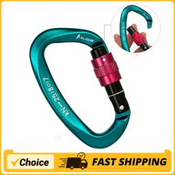 Mosquetão resistente para rede, fivela de escalada em forma de D, leve clipe de bloqueio, ferramentas de equipamentos ao ar livre, 25KN - Image 1