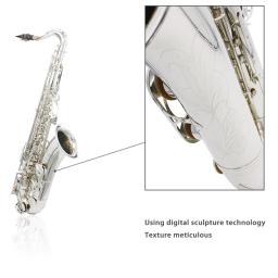 SLADE-Bb saxofone Tenor com Case, Sax Prata, Jazz Instrument, pano de limpeza, sopros, acessórios para instrumentos musicais - Image 4