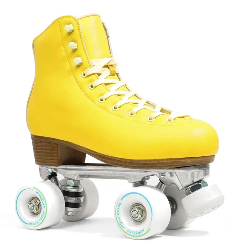 Patins da roda do plutônio com quadro da liga de alumínio, sapatos super do couro da fibra, elasticidade alta, indoor, rua, aptidão, patinação, luxo - Image 1