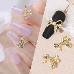 Shiny Nail Charms para Decorações Nail Art, Strass 3D, Star, Butterfly, Shaped Nail Dicas, DIY Acessórios, Prata, Ouro, Metal, Shiny, 1Pc - Image 3