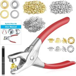 Metal Ilhó Punch Die Tool, Kit de ferramentas manuais DIY, Artesanato em couro, Cinto de roupas e chapéu, ilhó, 6 12mm, 15 0 320 400Set - Image 1
