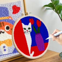 DIY Magic Pen Embroidery Set Kit Punch Needle Ferramenta de costura Vestuário de costura Remendo de tecelagem Ferramenta de tricô Acessórios de costura - Image 1