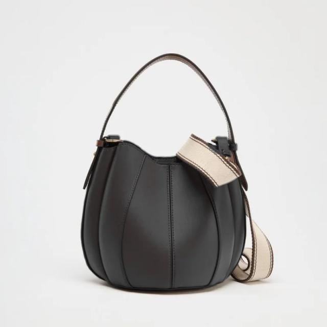 Bolsa Balde Elegante Couro Bolso Removível