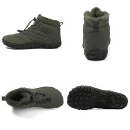 Botas de caminhada descalças de inverno para homens e mulheres, bota de neve quente com gota zero, botas de tornozelo com caixa de dedo largo, minimalista à prova d'água - Image 6