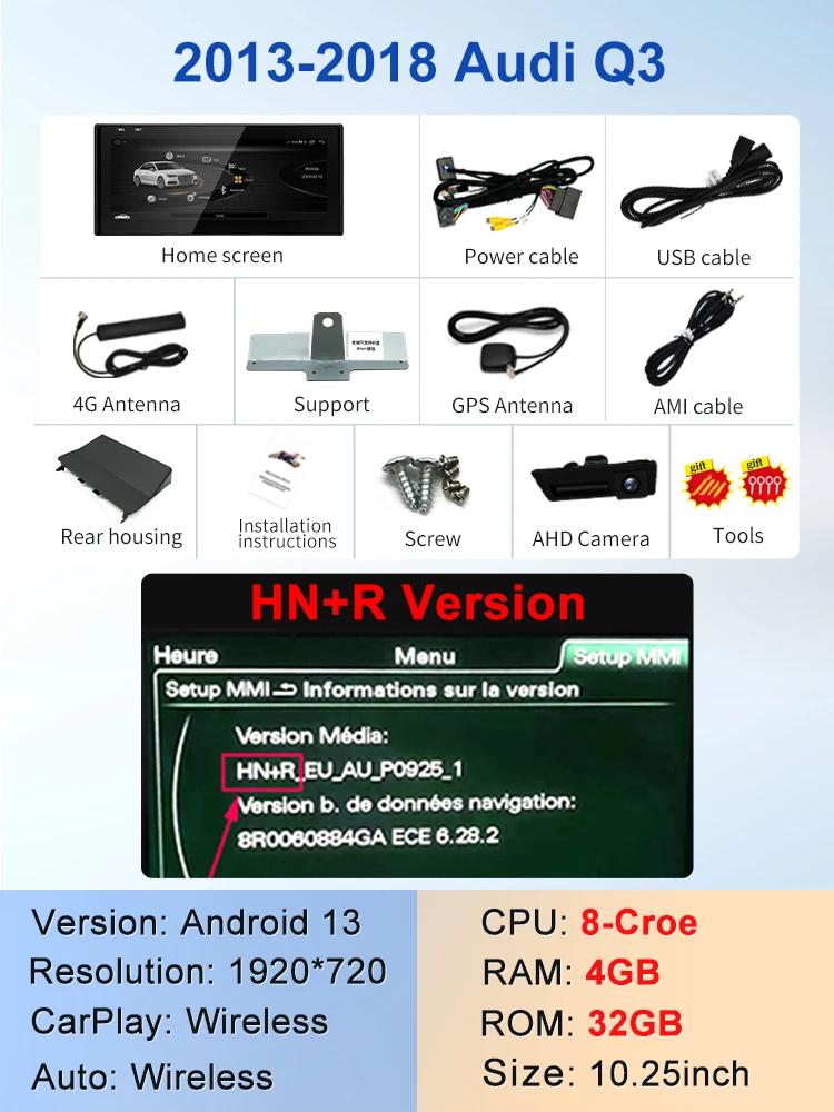 Android 13 Carplay Sem Fio Auto, 10.25 ", 8 Núcleo, Jogador De Carro, Multimídia, Tela De Navegação GPS, Audi Q3, 13-18 Ano, Preço De Fábrica - Image 1