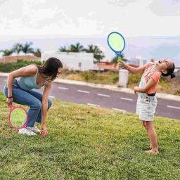 Raquete de plástico brinquedo de tênis para equipamentos esportivos ao ar livre raquete durável crianças jogar pai criança atividade fitness criança brinquedos - Image 2