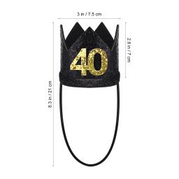Tiara de chapéu de aniversário para homens 40th decorações chapéus de festa presente adultos homem - Image 5