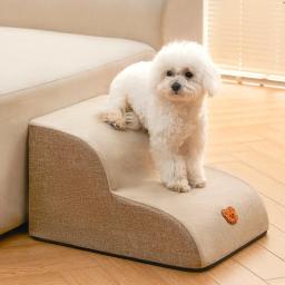 Pet 2/3 passos escadas de espuma de memória cão sofá escadas para pequeno cão gato rampa escada anti-deslizamento filhote de cachorro escadas rampas suprimentos para cães - Image 1