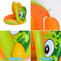 Assento de natação dos desenhos animados infantis, Bao Bao Boat Explosão com Braço, PVC espessado, Sombrinha removível anel flutuante - Image 5