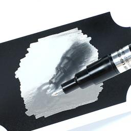 Metal de alto brilho cromado caneta marcador conjunto artesanal diy líquido oleoso toque-up tinta cor à prova dwaterproof água assinatura tinta caneta - Image 5