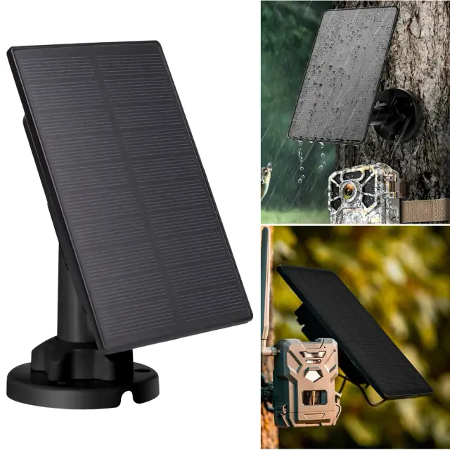 Carregador Solar para Câmera de Caça com Bateria de 5000mAh e Alimentador de Veados 12V/6V 3W