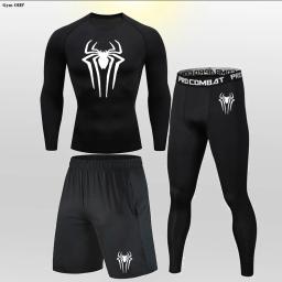 Terno de treino Compression Fitness para homens, roupas esportivas apertadas, Dry Fit Leggings Lycra, Training Sportswear Set, roupas de ginástica, roupa de corrida - Image 2