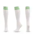 Meias de Compressão Unisex Antiderrapantes Longas para Futebol e Corrida com Design Listrado