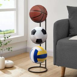 Rack de armazenamento de bola de basquete, suporte de armazenamento de bola de cubo de 3 camadas, equipamento esportivo, suporte de exibição vertical inovador - Image 4