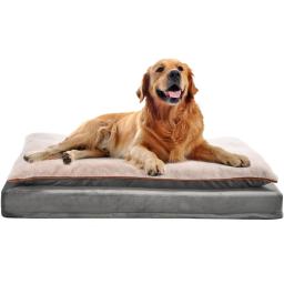 Travesseiro ortopédico de pelúcia para animais de estimação, cinza Pet Supplies, capa removível, almofada do cão, canil cama para gatos, 48 "L X 36" W X 8.5 "H - Image 2