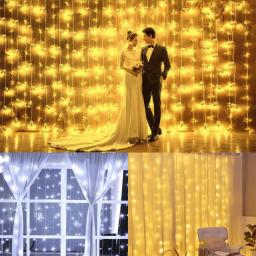 Cortina de janela, luz de fada, festa, feriado, casamento, pano de fundo, cintilação, guirlanda, 3m, 4m, 6m, 8m - Image 5