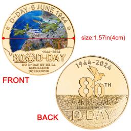 Coleção de Moedas Comemorativas do Desembarque França, 80 anos, aniversário, presentes de Natal para homem, namorado, 2021 - Image 4
