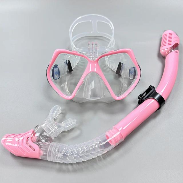 Máscara de Mergulho e Snorkel Profissional com Anti-Nevoeiro para Câmera GoPro - Óculos e Tubo de Mergulho Seco para Adultos
