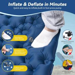 Colchão inflável para dormir com travesseiro, Air Mat, Barraca de acampamento, Almofada para dormir ao ar livre para viagens, Mochila, Caminhadas - Image 4