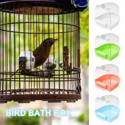Limpar Gaiola De Banho De Pássaro para Periquito, Acessórios De Gaiola Portátil, Tubo De Banho, Caixa De Chuveiro para Conure Budgies, Limpar - Image 1