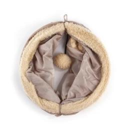 Túnel de pelúcia dobrável para gato de estimação, canal dobrável, brinquedos interativos, educacionais, engraçados, quentes, inverno, suprimentos - Image 3