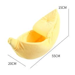 Cama de banana portátil para gato, tapete engraçado e bonito, aconchegante e quente, cesta durável, canil para cão, suprimentos gato, multicolor - Image 4