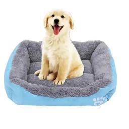 Canil quadrado de pelúcia para animais de estimação, sofá lavável para cães de médio e pequeno porte, cama macia para gatos, acessórios - Image 3