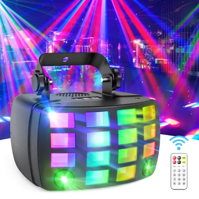 Iluminação Borboleta LED com Controle Remoto e DMX512 - Disco Light e Laser para Festas, Casamentos, KTV, Bar e Show ao Vivo 2 em 1