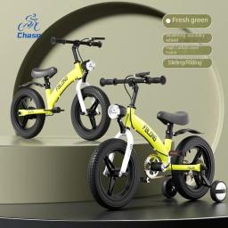 Chase verde nova bicicleta de equilíbrio infantil e bicicleta dois em um bicicleta deslizante para meninos e meninas de 2 a 8 anos roda auxiliar - Image 1