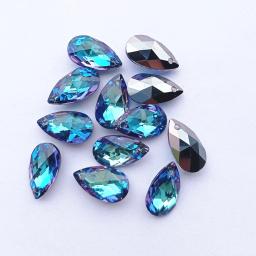 9x16mm gota de água único furo vidro strass pingente alta qualidade cristal ab em forma de pêra diamante para colar acessórios - Image 5