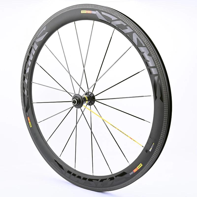 Conjunto de rodas de bicicleta 700c, altura 50mm, fibra de carbono reta, anéis v/c, freios hg taiji, anel de carbono, bicicleta de estrada, lançamento rápido - Image 1