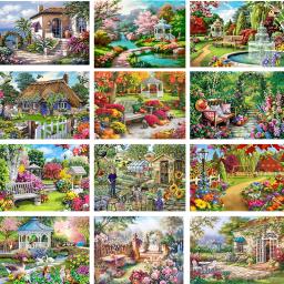 Diamante Pintura Cenário, Kits De Arte Mosaico, Bordado, Ponto Cruz, Presente, 5D, Jardim, 5D, Nova Coleção, 2024 - Image 1